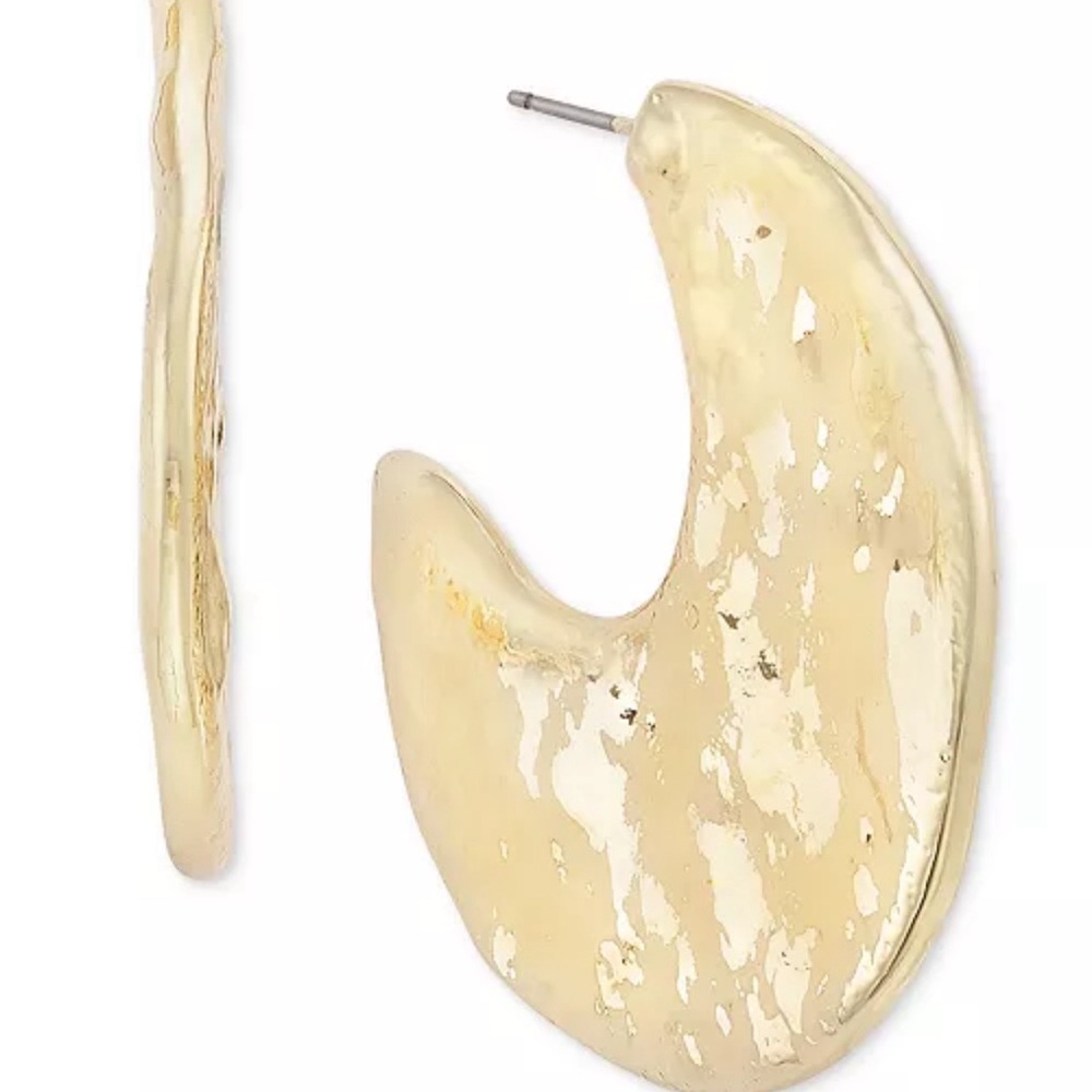 Style & Co
Gold-Tone Medium Hammered C-Hoop Earrings, 1.58",